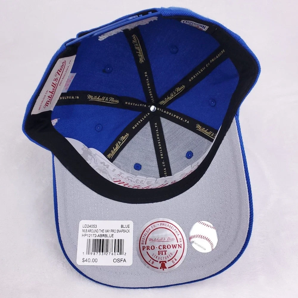 Atlanta‎ Braves Mitchell & Ness MLB Pro Fit Snapback Cap Hat 3D Logo Blue NWT